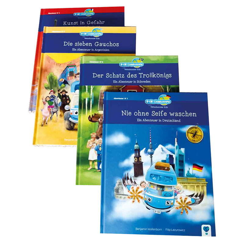 Kinderbuch ab 5 Jahre "B-OB Codiwomple und die Weltenbummle Kids" von Stephi und Ben Wallenborn