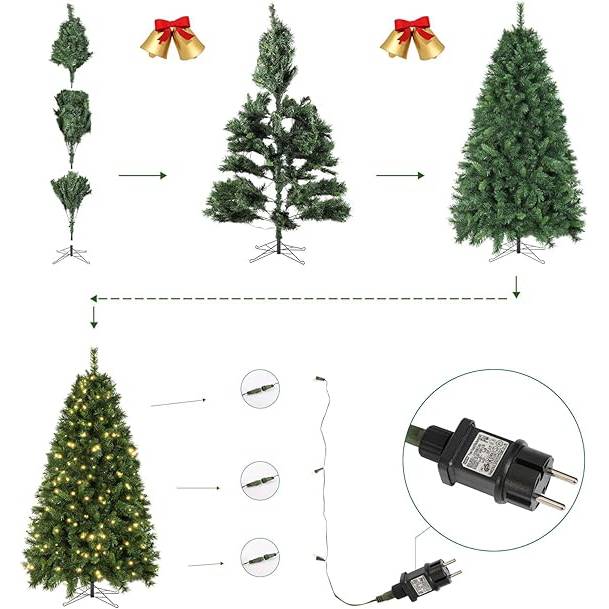 Künstlicher Weihnachtsbaum "Tannenbaum mit Beleuchtung 210 cm" von Salcar