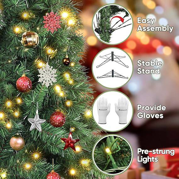 Künstlicher Weihnachtsbaum "Tannenbaum mit Beleuchtung 210 cm" von Salcar